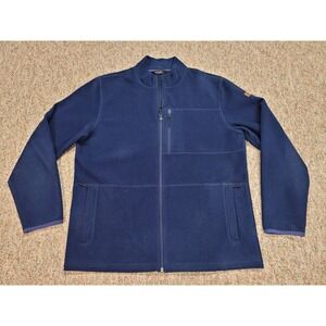 Huk Sweater Mens Medium Blue Fleece Full Zip Outdoors Performance Fishing Hiking